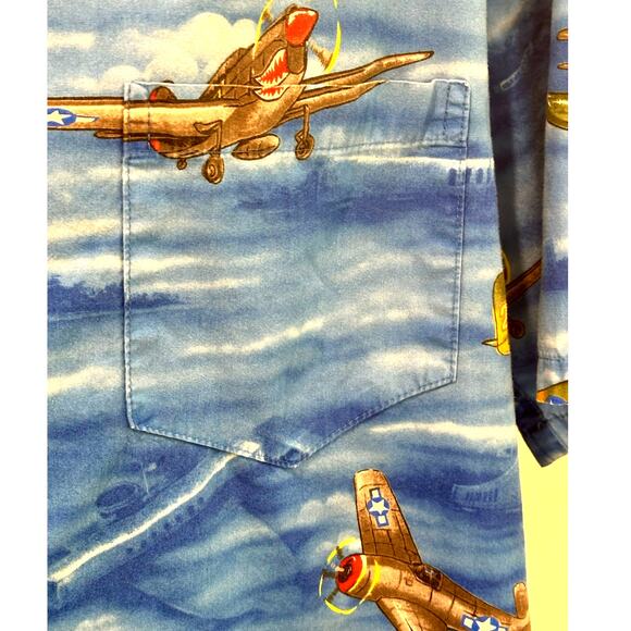 Pacific Legend Vintage Fighter Plane Hawaiian Shirt Men's Size XL Very Good - Picture 5 of 6